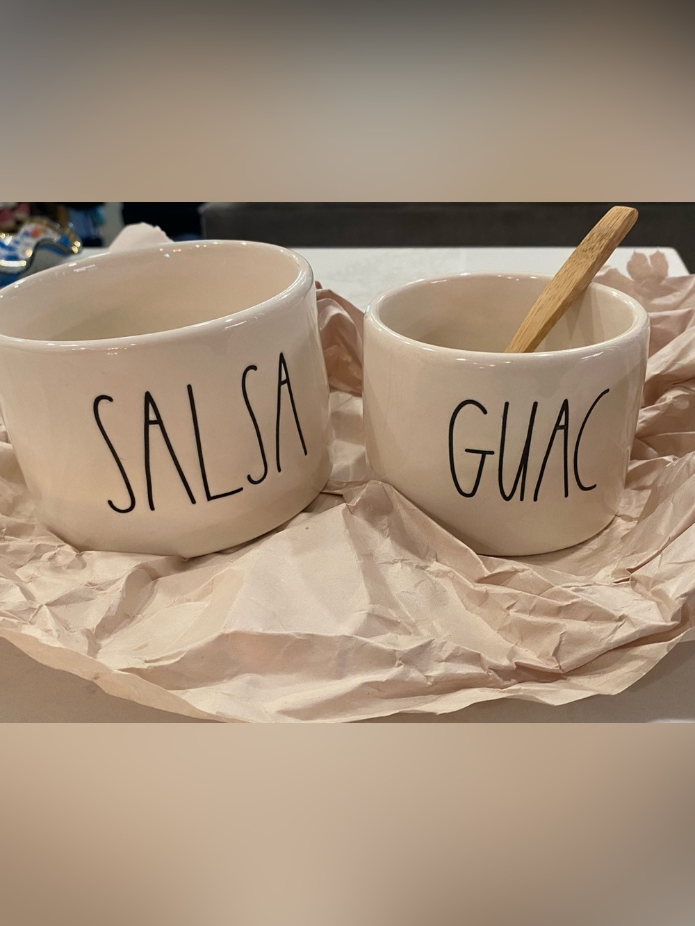 RAE DUNN Salsa and Guac serving bowls